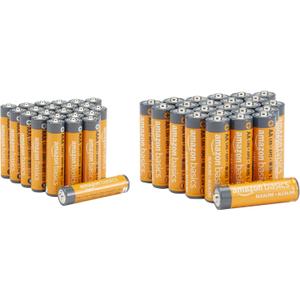 Amazon Basics AA & AAA High-Performance Alkaline Batteries Value Pack - 24 Double AA Batteries and 24 Triple AAA Batteries (48 Count)