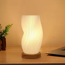 Zenply Novelty Small Table Lamp for Bedroom & Living Room, Vintage Style Striped Night Light, Mini Bedside Lamp for Small Spaces & Kids Room, Office, Dorm