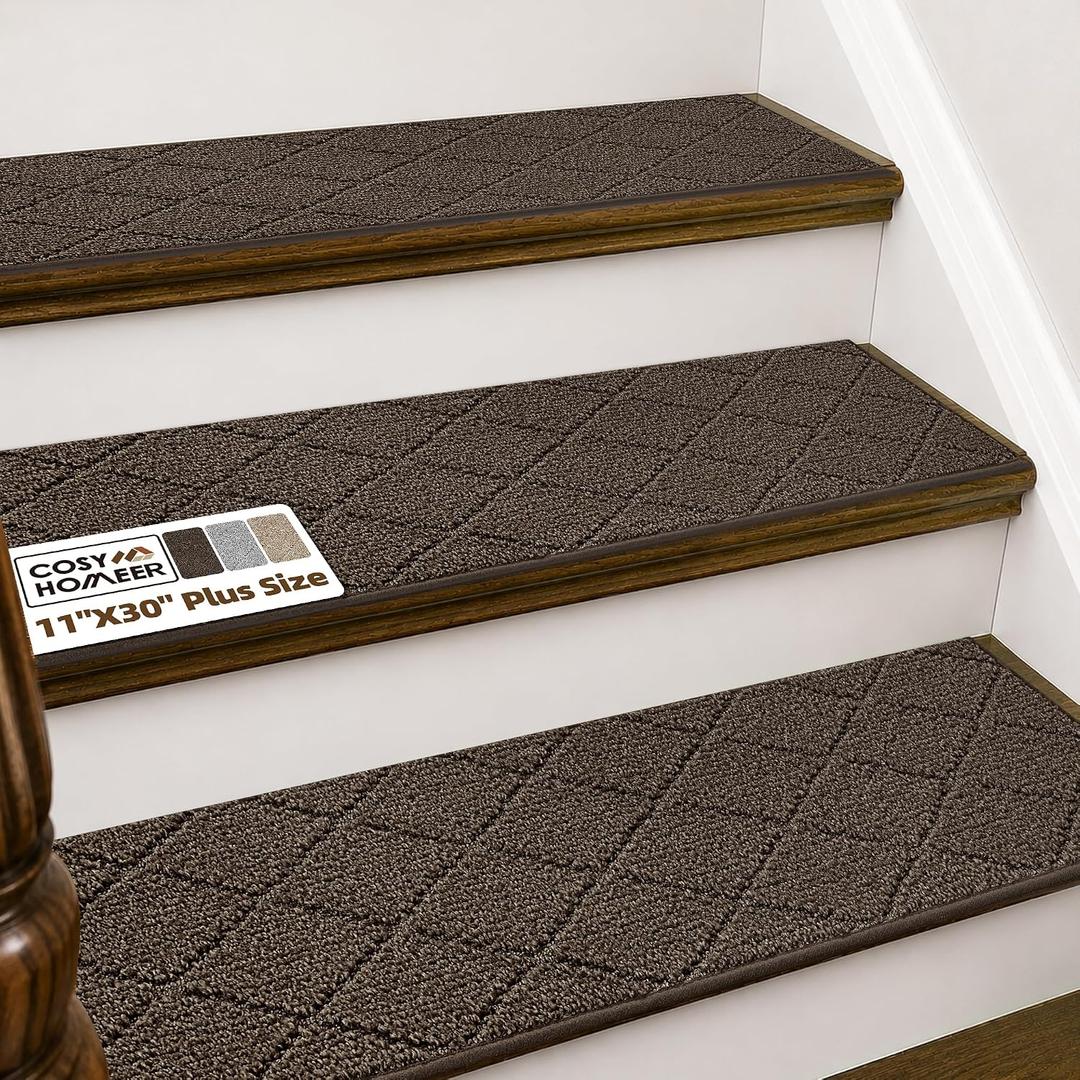 COSY HOMEER Stair Treads for Wooden Steps Indoor Non Slip 11"x30",15pcs