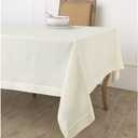 Solino Home Ivory Linen Tablecloth 60 x 120 Inch - 100% Pure Linen Table Cloth for Rectangle Tables - Fete, Machine Washable Tablecloth for Spring, Summer, Mothers Day