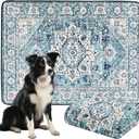 Washable Pee Pads for Dogs, Reusable Dog Training Pads. 54''x72'' Super Absorbent Dog Rugs, Non-Slip and Leakproof Pee Mat for Dogs, Large Whelping Pads for Crates and Floors (Vintage White)