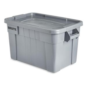 Rubbermaid Commercial Products Brute Tote Storage Container with Lids-Included 20-Gallon Gray Rugged/Reusable Boxes for Moving/Storing in Garage/Basement/Attic/Jobsite/Truck/Camping 2 Pack (Grey)