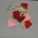 DAZONGE Valentines Day Decorations, Wood Bead Garland with Felt Hearts for Valentine Decor, Red and Pink Farmhouse Valentines Day Banner for Wedding, Anniversary Decorations