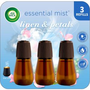 Air Wick Essential Mist Refill, 3ct, Linen & Petals, Air Freshener, Essential Oils
