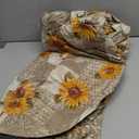 Pioggia Oval Vinyl Fitted Tablecloth with Flannel Backing Elastic Table Cloth Waterproof Oil-Proof Plastic Table Cover (Sunflower, Best for Up to 42" x 60")