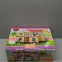 Family Cozy Cabin Doll House Playset, Dollhouse Furniture and Accessories,DIY Cottage Pretend Play Dollhouses, for Toddlers, Boys & Girls