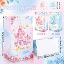 Whaline 24Pcs Princess Prince Party Favor Bags with Stickers Princess Castle Party Decoration Pink Blue Castle Treat Bags Candy Goodie Bag for Wedding Birthday Baby Shower Gender Reveal Supplies