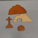 He is Risen Easter Decor  Wooden Resurrection Scene with Empty Tomb, Cross & Figurines, Christian Religious Tabletop Decoration for Home Christian Easter Basket Stuffer