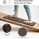 LEEVAN Anti Fatigue Mats for Kitchen Floor Non-Slip, Cushioned Kitchen Mats for Floor 2 Piece, Black Memory Foam Kitchen Mat Set, Waterproof Ergonomic Standing Mat for Bar, Office,Desk, Laundry