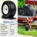 13x6.50-6 Flat Free Lawn Mower Tire and Wheel, Comes with Saver Ramp, 3/4" or 5/8" or 1/2" Bearing Bore, 3"-3.5"-4"-4.5"-5" Centered Hub, Smooth Tread Tire for Zero Turn Mowers, 2 Pcs