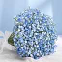 Elyum Babys Breath Artificial Flowers, 12 Pcs Long Stem Baby Breath Flowers Artificial Bulk, Real Touch Blue Fake Babys Breath Gypsophila for Wedding Bouquet Floral Arrangement Home Decor