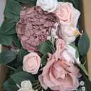 Wedding decor (pack of 2) Welcome Sign Flower Backdrop Garland For Ceremony Reception Wall Easel Home Decoration Entryway Faux Outdoor Board Head Table Decor (Dusty Rose)