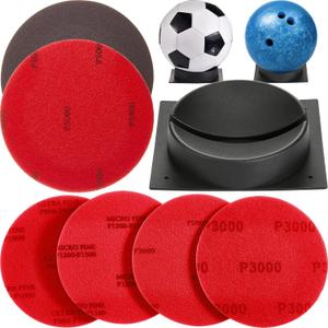 7 Pieces Bowling Sanding Pads Cup Set, Including 6 Resurfacing Polishing Kit Bowling Ball Grit Pads Bowling Ball Cup Bowling Ball Stand Bowling Ball Holder for Bowling Sports Ball Cleaning Display 7 Pieces Bowling Sanding Pads Cup Set, Including 6 Resurfacing Polishing Kit Bowling Ball Grit Pads Bowling Ball Cup Bowling Ball Stand Bowling Ball Holder for Bowling Sports Ball Cleaning Display
