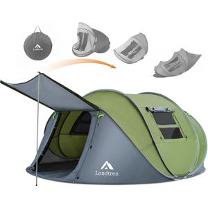 4 Person Easy Pop Up Tent Waterproof Automatic Setup 2 Doors-Instant Family Tents for Camping Hiking & Traveling, 110*78*51''