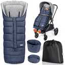 Orzbow Universal Stroller Bunting Bag with Extra Footmuff for Toddler, Kids, Warm Waterproof Stroller Blanket, Winter Cover, Baby Bunting Bag - Protect Babies from Cold Winds, Blue