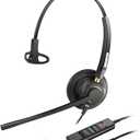 Arama USB Headset with Microphone for PC, Noise Cancelling & Audio Controls Ultra Comfort USB Headphone for Computer Laptop Pc Business Skype UC Webinar Call Center Office