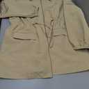 DINGANG Women's Long Sleeve V Neck Fall Casual Mini Dresses A Line Zipper Drawstring Tie Windbreaker Dress Khaki, XL