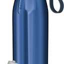 PHILIPS Filtered Water Bottle, BPA-Free Tritan Plastic Water Bottles, Replaces 450 Plastic Water Bottle with Reusable GoZero Everyday Water Filter, Portable Filtering Bottle for Travel, 36oz Navy Blue