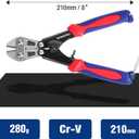 WORKPRO Mini Bolt Cutter 8-inch, Spring Loaded Small Heavy Duty Wire Cable Cutter, Snips Clippers with Soft Anti-Slip Handle