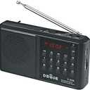 Portable AM FM Radio with Bluetooth Speaker；USB/TF Card MP3 Playback 3.5mm Jack,Auto Scan Save,Loudspeaker for Emergency(Battery-Powered) CampingTravel Home Use Rechargeable Transistor Radio (Black)