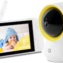 Ellie Baby Monitor No WiFi, Baby Monitor with Camera and Audio, 5" IPS 1080P with Wall Mount, 6000mAh Battery, 1000ft Range, Smart Monitoring 24hrs Playback, AI Cry Detection & Sleep Tracking