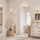 Antok Irregular Full Length Mirror, 81"x41" Asymmetrical Floor Mirror with Stand, Standing Hanging Leaning Irregular Mirrors for Bedroom Living Room Entryway, Cloud Shaped, Golden