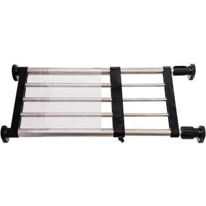 Hershii Expandable Closet Tension Shelf Rod Adjustable Metal Storage Rack Cabinet Organizer DIY Divider Separator Shelves for Wardrobe Cupboard Kitchen Bathroom, Black, 15.75-23.62inches