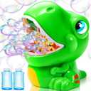 JOYIN Dinosaur Bubble Machine, Bubble Machine Gun Blower with Solutions for Kids, Summer Outdoor Indoor Toy, Dinosaur Party Favor, Kids Birthday Gift (Green)
