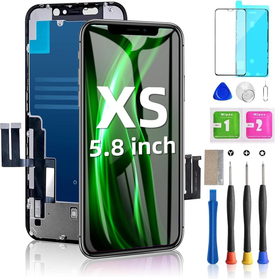 for iPhone Xs Screen Replacement 5.8 inch - 3D Touch LCD Display Digitizer Frame Assembly with Repair Tools