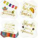 100 Pack Mexican Fiesta Napkins for Cinco de Mayo Party Supplies, Taco Fiesta Decorations in 4 Designs (5x5 In)