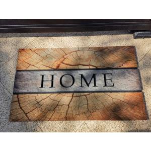 Wooden Pile Type Flocked Doormat, Home Design with Wood Grain Pattern, Indoor Outdoor Entrance Mat, Non-Slip Rubber Backing, 44.5 * 73CM