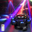 Moving Head DJ Lights 6-Arm Lamp with Remote Control 150w RGBW 4in1 LED DJ Stage Lights Moving Head Disco Light DMX512 & Sound Activated Rotating Light Starlight for Wedding Live House KTV Bar & Club