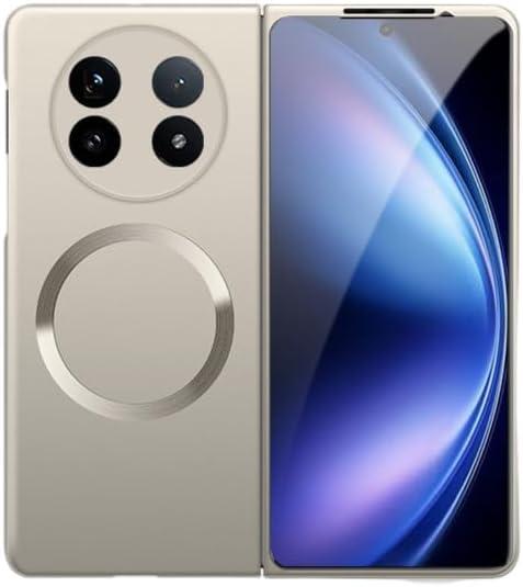 Compatible with Vivo X Fold 5 Case Cover,Compatible with Vivo X Fold5 V2436A Ultra-Thin Hard PC Shockproof Protective case with Built-in Magnetic Suction Gold