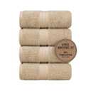 Cotoniche Hand Towels Pack of 4 - Soft & Fluffy, Large (16"x 28") 100% Cotton, Boho, Absorbent - Versatile, Perfect as Beige Hand Towels, Powder Room Towel, Face Cloths - Beige