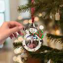 West style 2025 Christmas Tree Ornaments - Made of Zinc Alloy Glitter Powder Pendant 2x2 Inch Picture Frame Ornament for Pet and Baby Holiday Keepsake Gift (2025, Snowman)