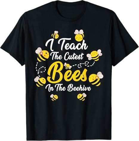 I Teach The Cutest Bees In The Beehive Teacher TShirt, Medium