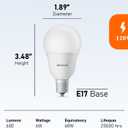 Maelsrlg E17 Intermediate Base LED Bulb, 6W (60 Watt Equivalent) G14 Globe Ceiling Fan Light Bulbs, Cool White 4000K, 600 Lumens, Non-Dimmable, Pack of 6