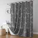Onalasyc Butterfly Shower Curtain, Lace Butterfly Shower Curtains for Bathroom, Grey Sheer Shower Curtain, Vintage Aesthetic Decor Bathroom Waterproof Shower Cutain, 12 Pcs Plastic Hooks, 72 x 72 in