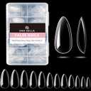 UNA GELLA Medium Almond Gel Nail Tips, 504PCS Clear Fake Nails Tips Shape Full Cover Acrylic Gel Nail Extension For Diy home Salon 12 Sizes