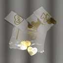 16 Pcs Love Heart Cupcake Toppers Acrylic Cake Toppers Minimalist Mirror Gold Disc Engraved Cake Decorations for Valentine's Day Mother's Birthday Anniversary Engagement Wedding Party Supplies