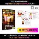DLux 50 x 5 oz Mini Dessert Cups with Spoons, Large Swirl - Clear Parfait Appetizer Cup - Small Reusable Serving Bowl for Tasting Party Desserts Appetizers - With Recipe Ebook