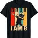 8 Year Old Birthday Dabbing Boy Bruh It's My 8th Birthday T-Shirt, S