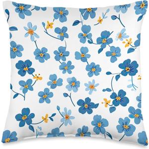 Forget-Me-Not Cute Flower Pattern Throw Pillow