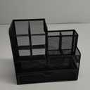 Marbrasse Mesh Pen Holder for Desk, Multi-Functional Pencil Organizer with Drawer, Desk Organizers and Accessories for Office Art Supplies (Black)