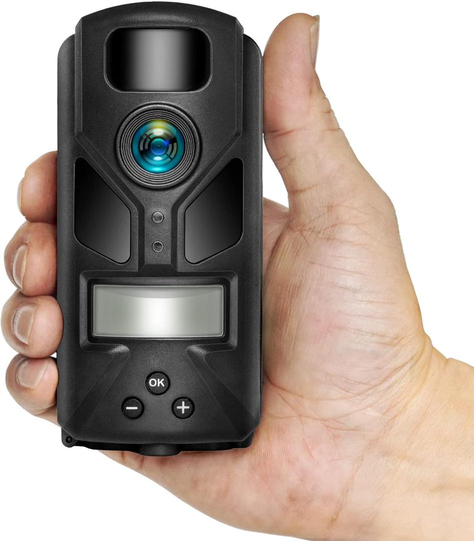 OUTDOOR EXPERT 20MP Mini Trail Camera, 1080P Hunting Camera with No Glow 940nm Night Vision Motion Activated IP66 Waterproof, 80ft Illumination Range for Wildlife Monitoring, Outdoor Use