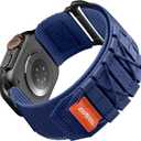 Bandletic Nylon Bands Compatible with Apple Watch Band Ultra 3/Ultra 2 49mm 46mm 45mm 44mm 42mm(Series 3), Rugged Sport Loop Replacement Strap for iWatch Series 11 10 9 8 7 6 5 4 SE 3 2 1, M-Blue