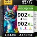 INK4U 902XL Ink Cartridges for HP Printers Compatible for HP 902XL Ink Cartridges Combo Pack Work with OfficeJet Pro 6978 6968 6970 6975 OfficeJet 6962 6954 6956 6958 Printers Ink (4 Packs)