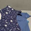 ZIGJOY Shark-Fin Transition Swaddle - 1.0 Tog Baby Sleep Sack Soft Cotton Transitional Swaddle Baby Wearable Blanket (3-6 Months, 2 Pack-space&blue)