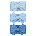 LemonSpace Handmade Baby Girls Headbands Soft Stretchy Nylon Hair Bands Hair Accessories with Bows for Newborn Baby Girls Infant Toddlers Kids(Blue color mix)