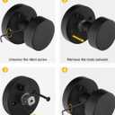 Goldenwarm Black Door Knobs Interior, Zinc-Alloy Privacy Matte Black Door Knobs, Heavy Duty Privacy Interior Doorknobs, Indoor Doorknobs for Bedroom, Bathroom (6 Pack)